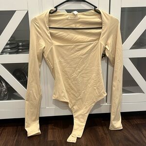 Qinsen square neck bodysuit small